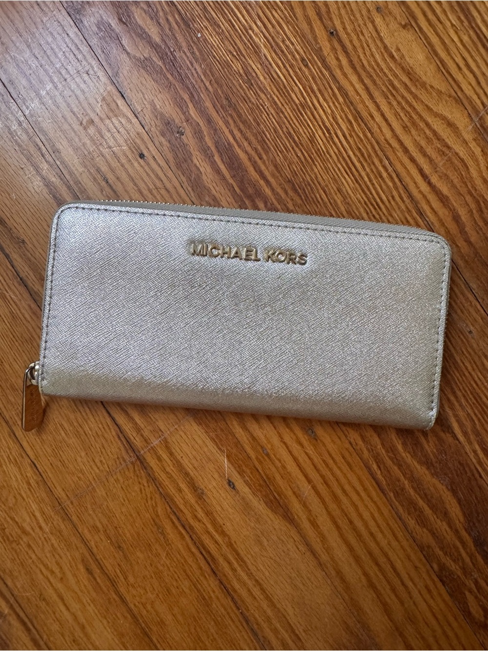 Michael Kors Metallic Gold Zip Wallet